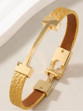 Designer Inspired Leather H Bracelet
Gold Minimal Luxe Cuff Bracelet